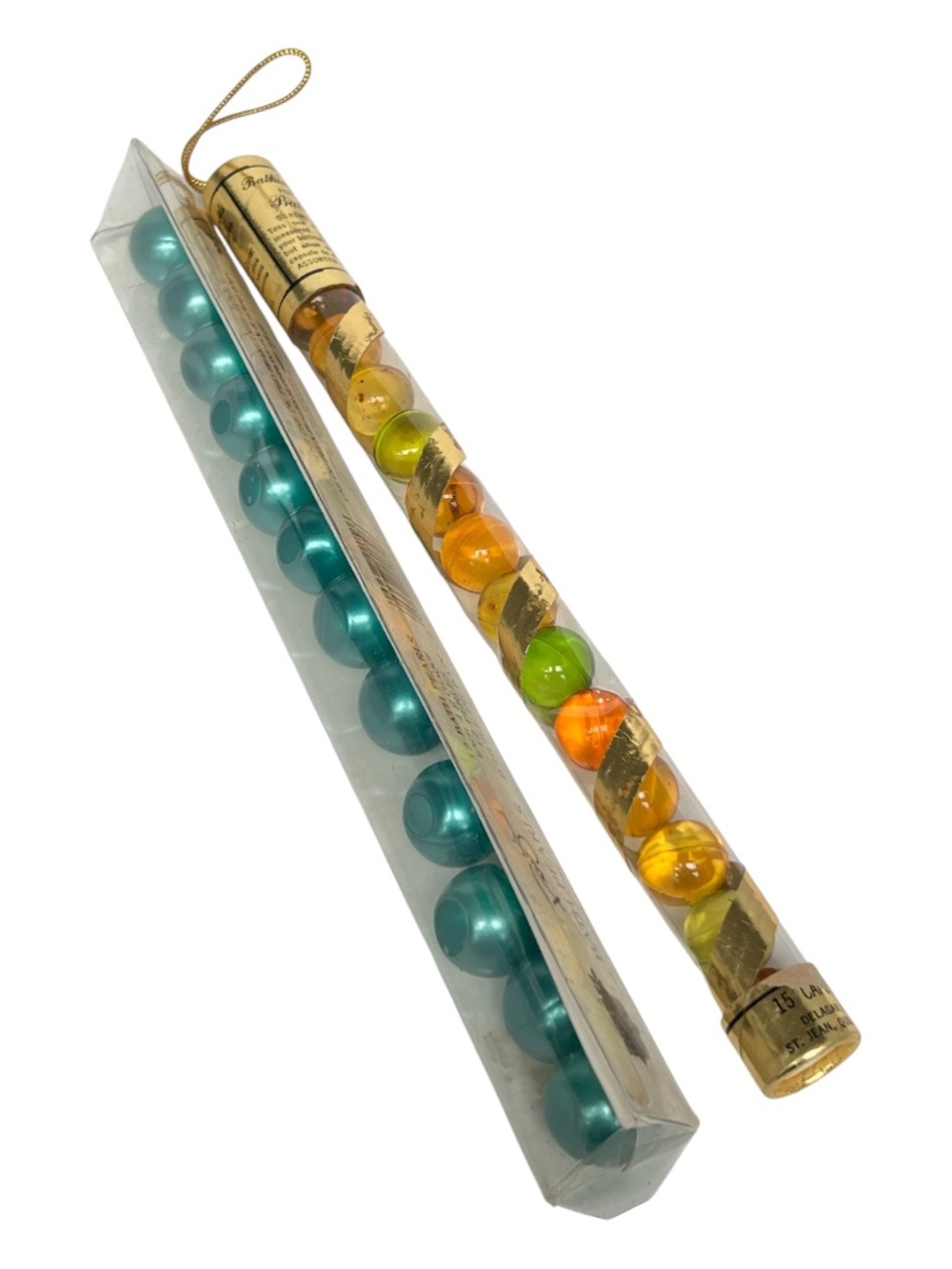 2 Tubes Bath Pearls Bathing Jewels Bath Oil 24 Total Green Yellow Orange New VTG